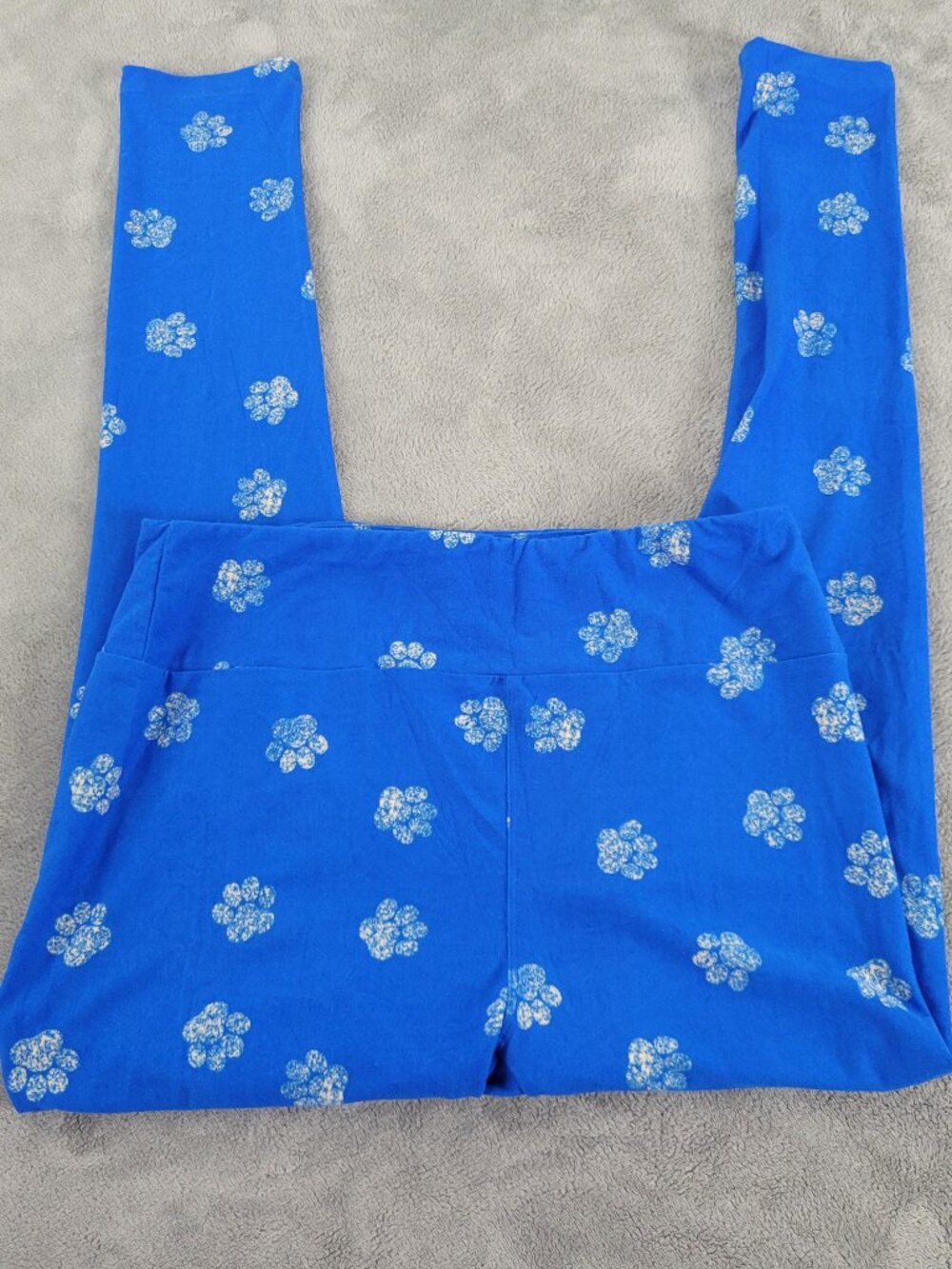 LuLaRoe TC Leggings Tall Curvy Dog Paw Prints Blue Yoga Pants 12-18 Yoga BLU263E